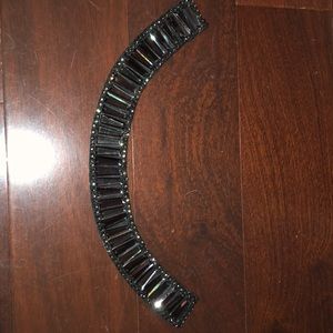 Ted Baker Black Rhinestoned Bib Necklace